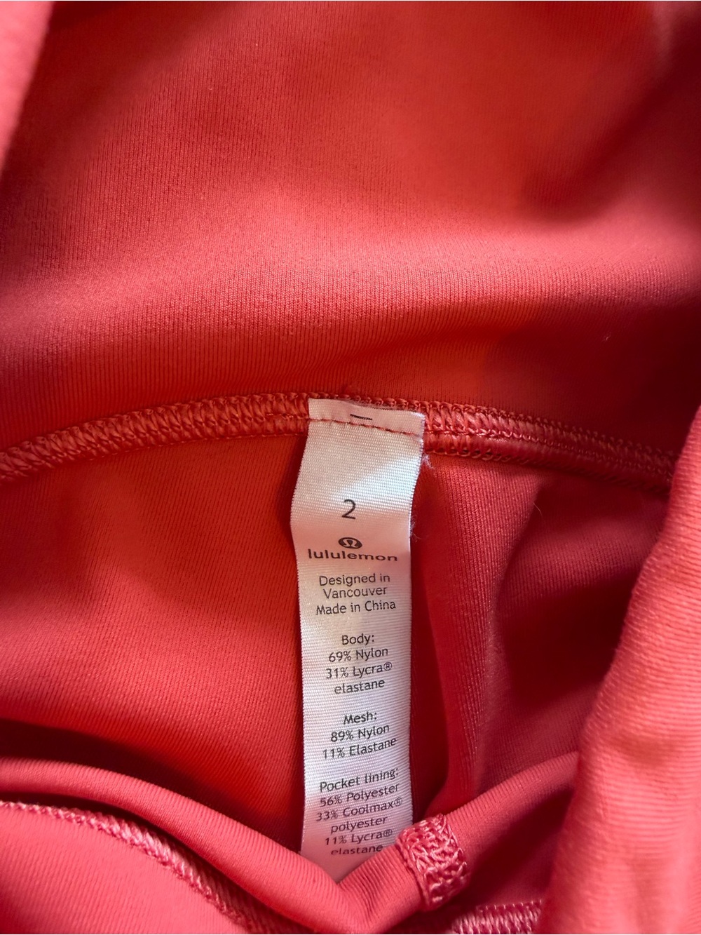 lululemon athletica Coral-Pink High-Waist Leggings